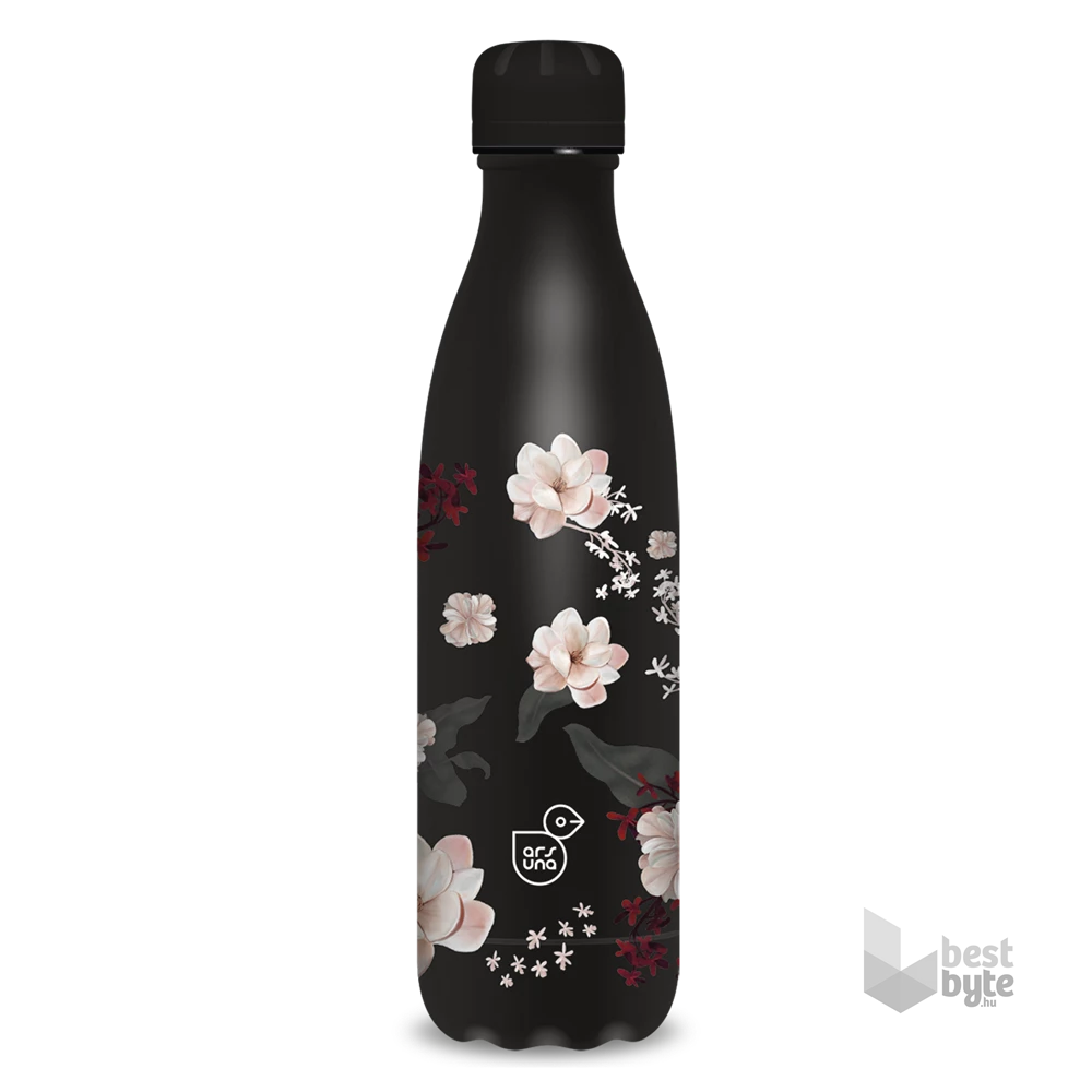 Ars Una 500 ml-es Flowery Black 24 (5374) duplafalú fémkulacs