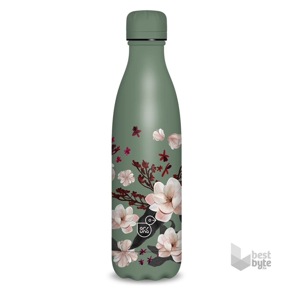 Ars Una 500 ml-es Flowery Pink 24 (5375) duplafalú fémkulacs