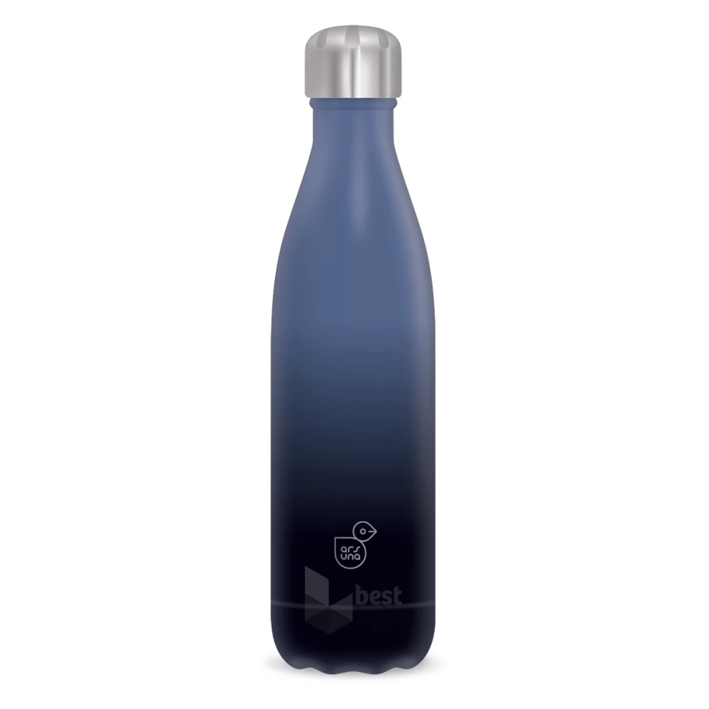 Ars Una 500ml-es duplafalú kék/fekete fémkulacs
