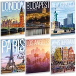 Ars Una Cities of the World A5 extra kapcsos kockás füzet