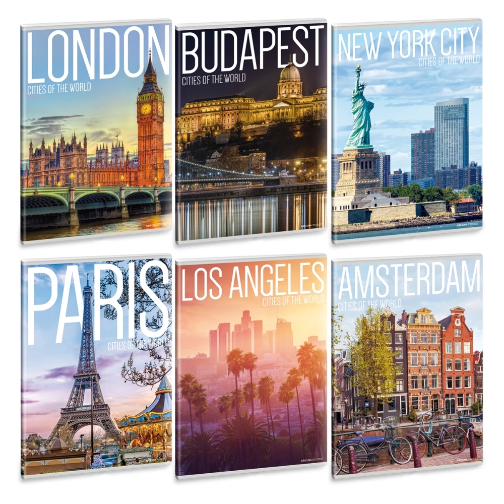 Ars Una Cities of the World A5 extra kapcsos sima füzet
