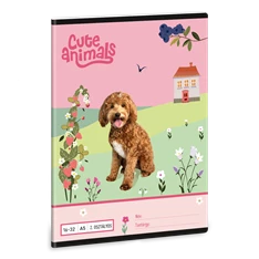 Ars Una Cute Animals Doggie 25 (5458) A5 16-32 2. osztályos vonalas füzet
