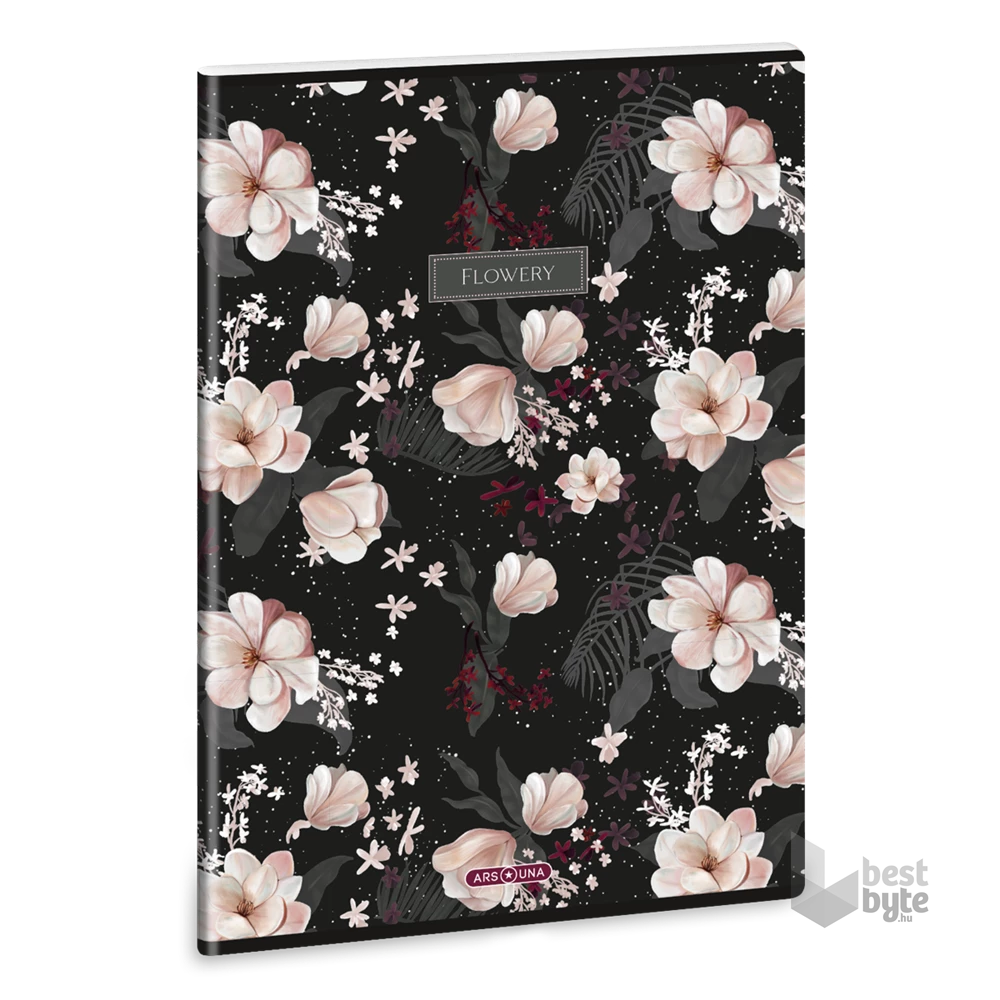 Ars Una Flowery Black 24 (5374) A4 extra kapcsos vonalas füzet