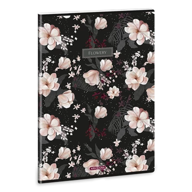 Ars Una Flowery Black 24 (5374) A4 extra kapcsos vonalas füzet