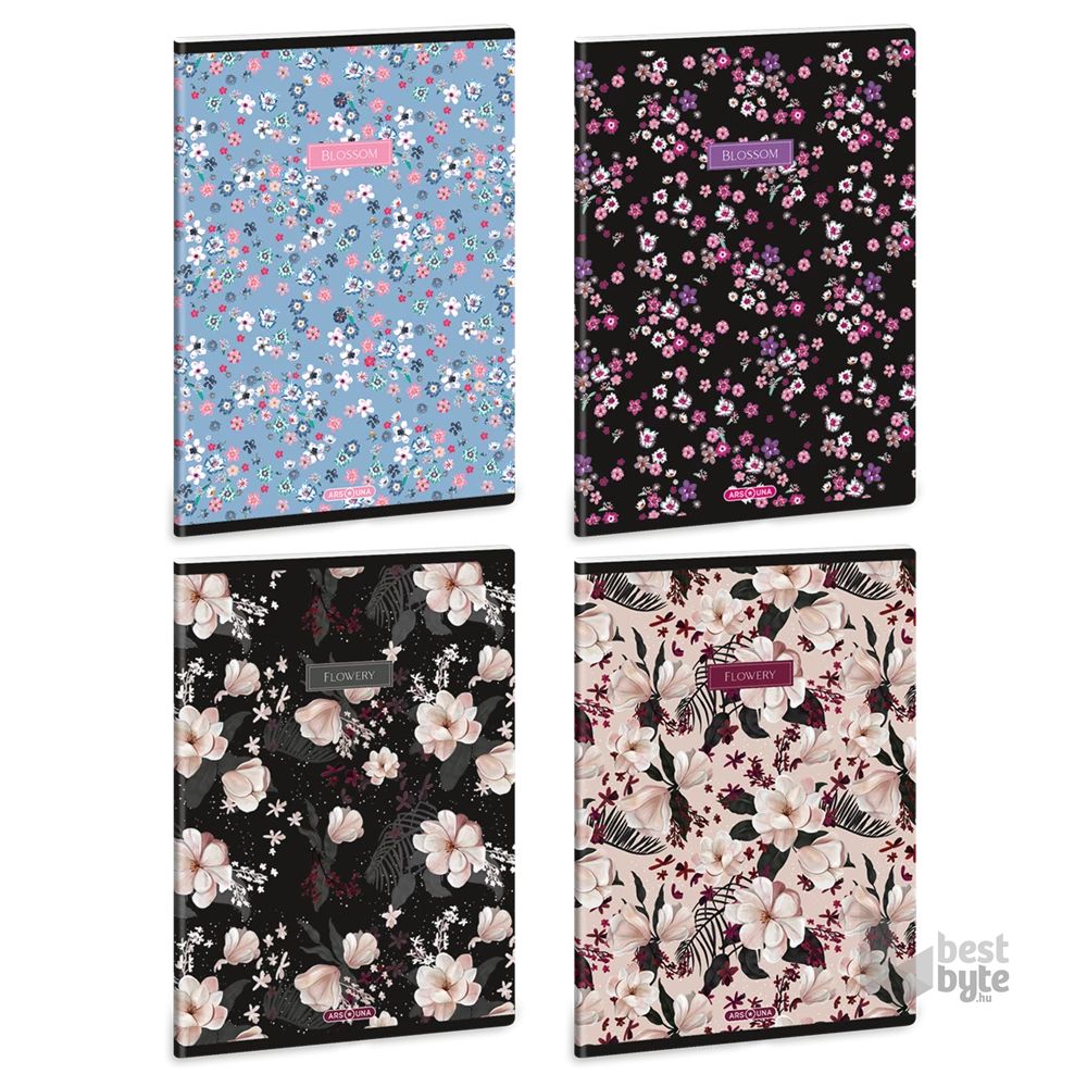 Ars Una Flowery-Mix 24 (5424) A5 extra kapcsos szótárfüzet