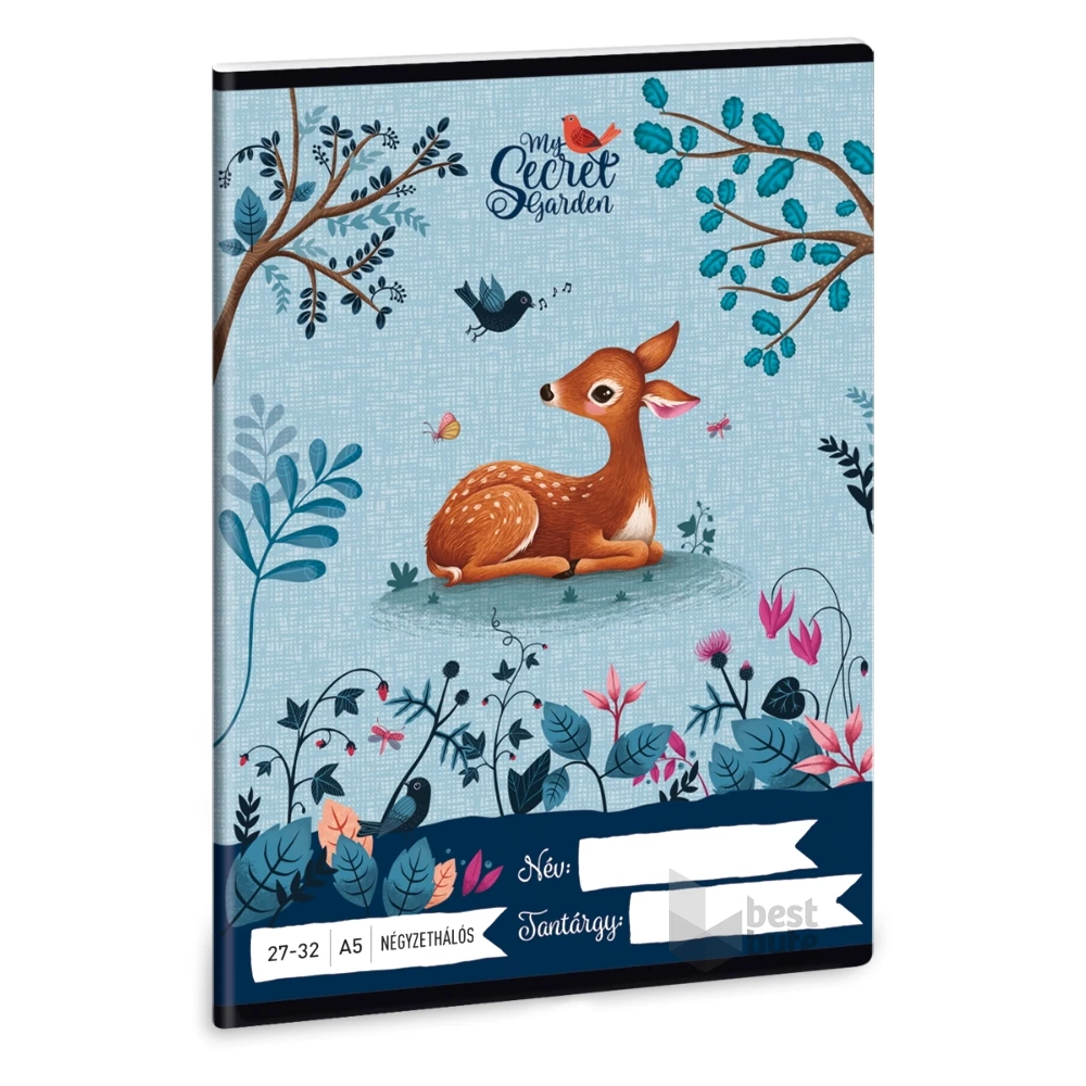 Ars Una My Secret Garden A5 27-32 kockás füzet