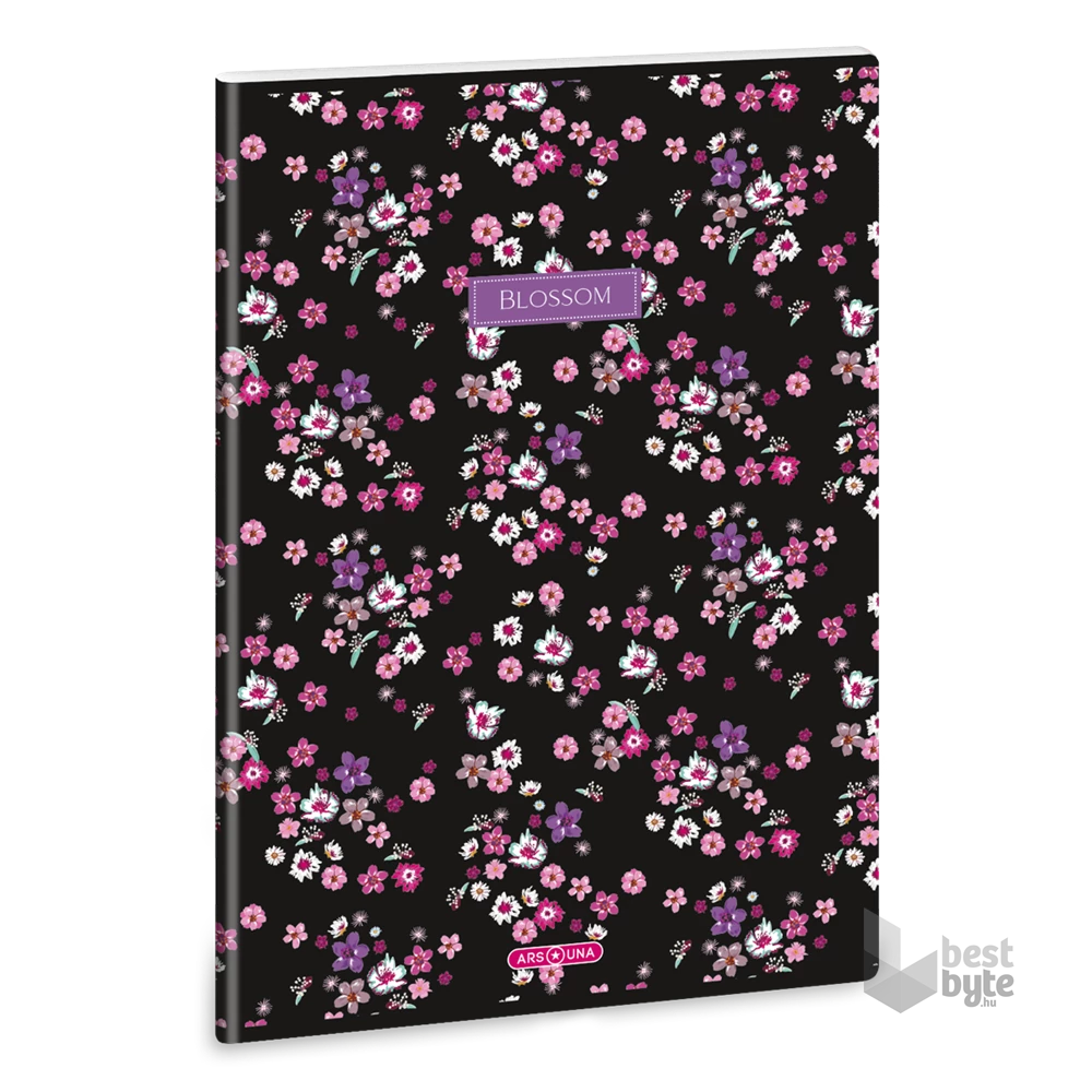 Ars Una Pearl Blossom Black 24 (5377) A4 extra kapcsos kockás füzet