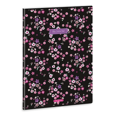 Ars Una Pearl Blossom Black 24 (5377) A4 extra kapcsos kockás füzet