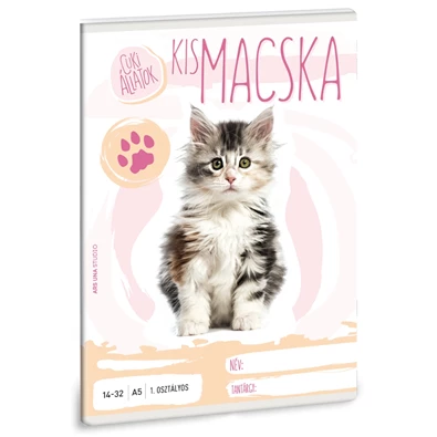 Ars Una cuki macska A5 14-32 1.osztályos füzet