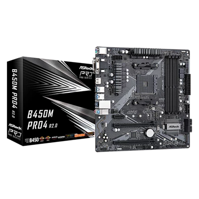 Asrock B450M PRO4 R2.0 desktop alaplap microATX
