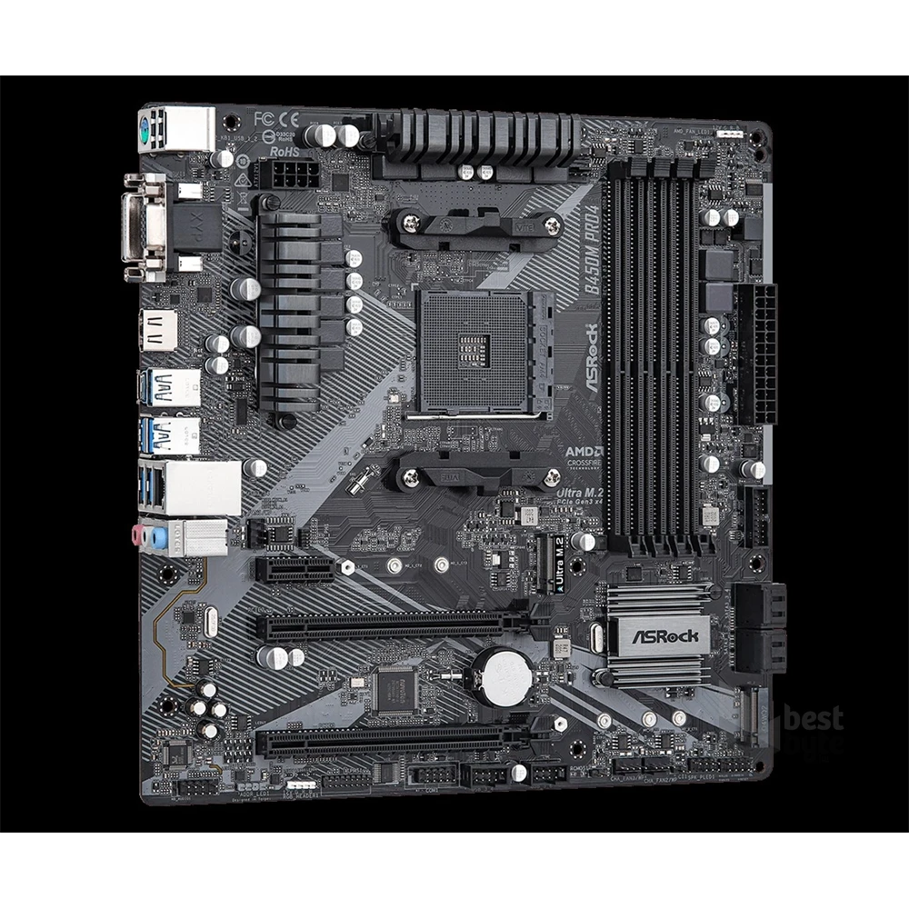 Asrock B450M PRO4 R2.0 desktop alaplap microATX