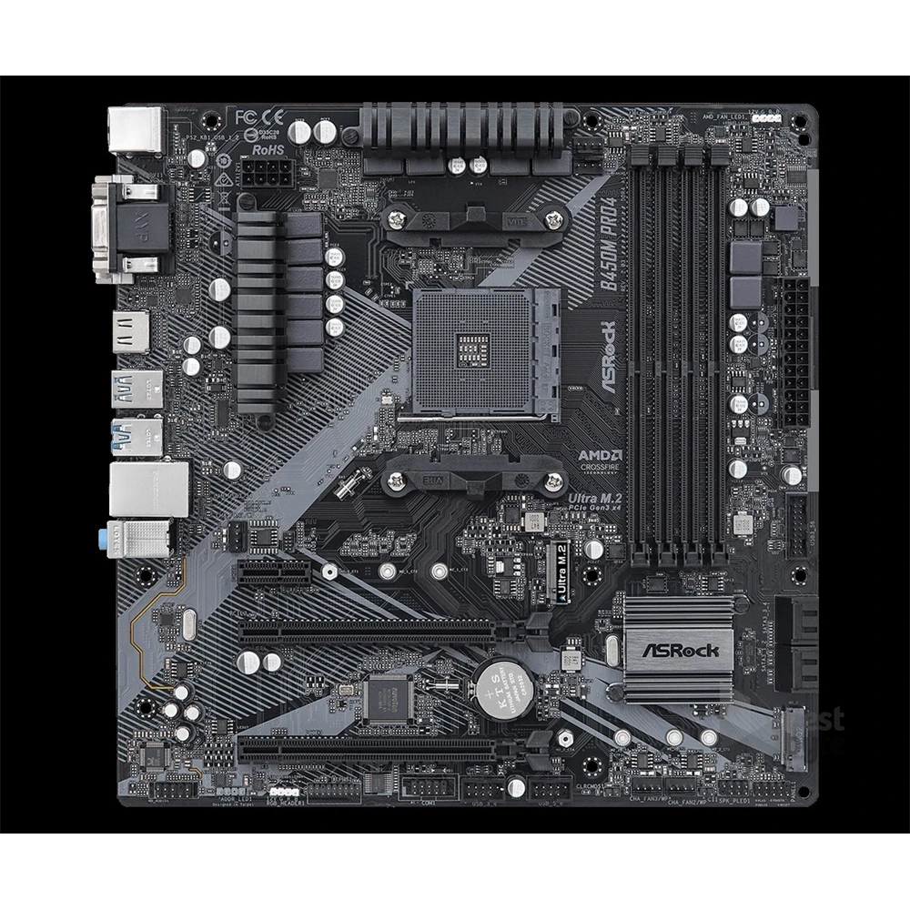 Asrock B450M PRO4 R2.0 desktop alaplap microATX