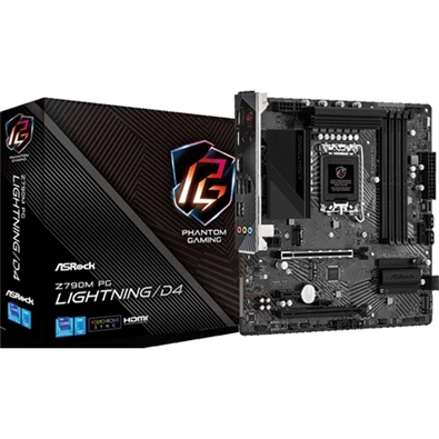 Asrock Z790M PHANTOM GAMING LIGHTNING/D4 desktop alaplap microATX
