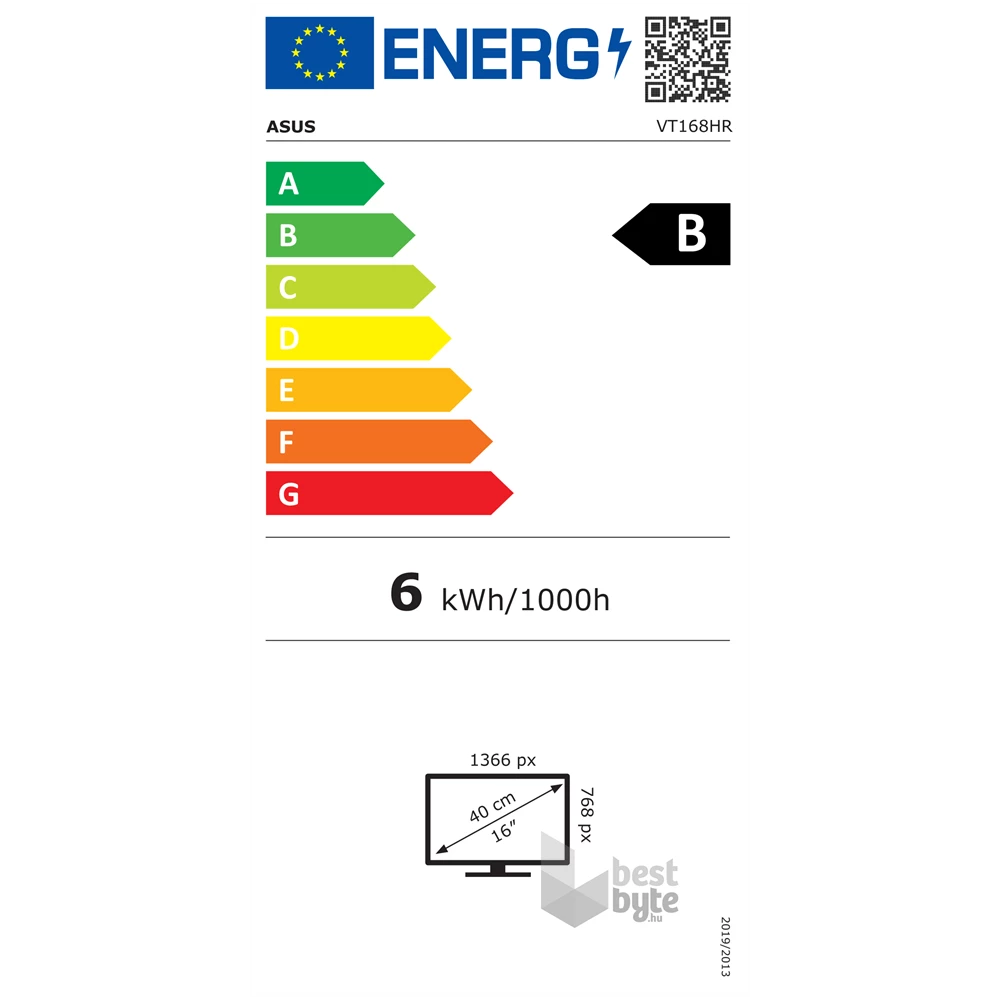 Asus 15,6" VT168HR WXGA LED HDMI/VGA érintőképernyős monitor