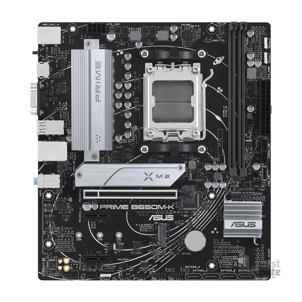 Asus Alaplap - AMD PRIME B650M-K AM5 (B650, ATX, 2xDDR5 7800+MHz, 4xSATA3, 2x M.2, HDMI+VGA) (Újracsomagolt)