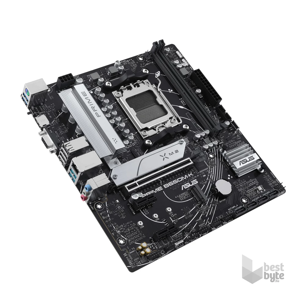 Asus Alaplap - AMD PRIME B650M-K AM5 (B650, ATX, 2xDDR5 7800+MHz, 4xSATA3, 2x M.2, HDMI+VGA) (Újracsomagolt)