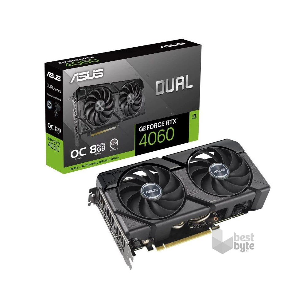 Asus Dual GeForce RTX 4060 OC Edition nVidia 8GB GDDR6 128bit PCIe videókártya