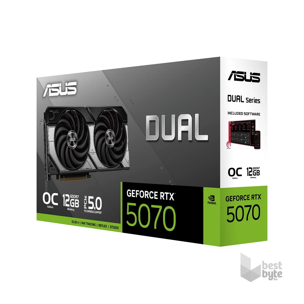 Asus Dual GeForce RTX 5070 OC Edition nVidia 12GB GDDR7 192bit PCIe videókártya