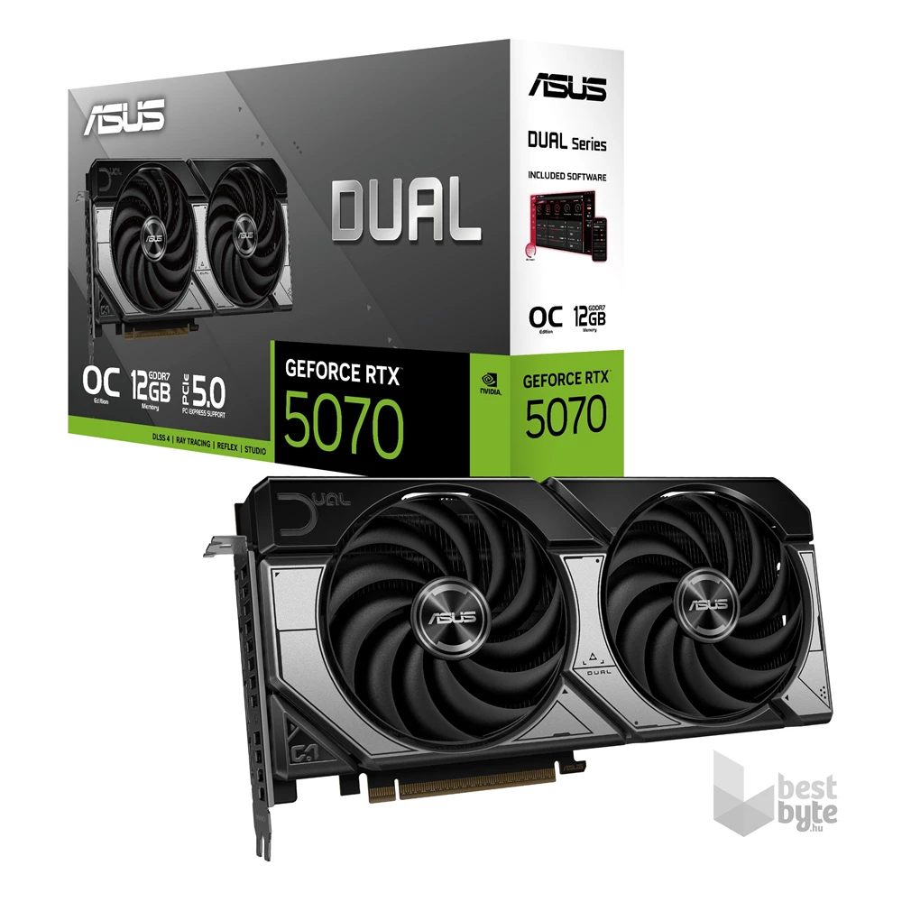 Asus Dual GeForce RTX 5070 OC Edition nVidia 12GB GDDR7 192bit PCIe videókártya