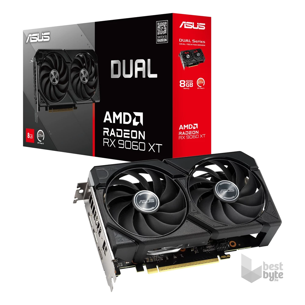 Asus Dual Radeon RX 9060 XT AMD 8GB GDDR6 128bit PCIe videókártya