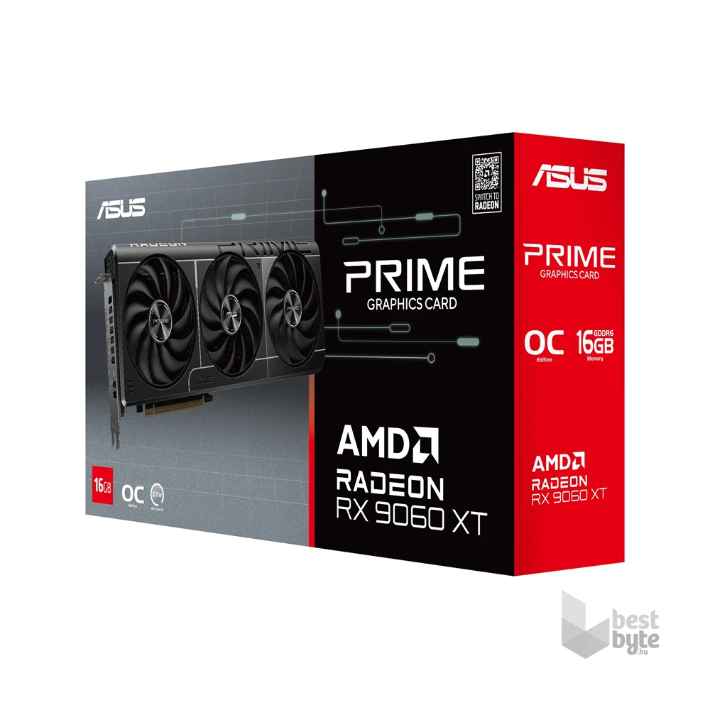 Asus Prime Radeon RX 9060 XT OC Edition AMD 16GB GDDR6 128bit PCIe videókártya