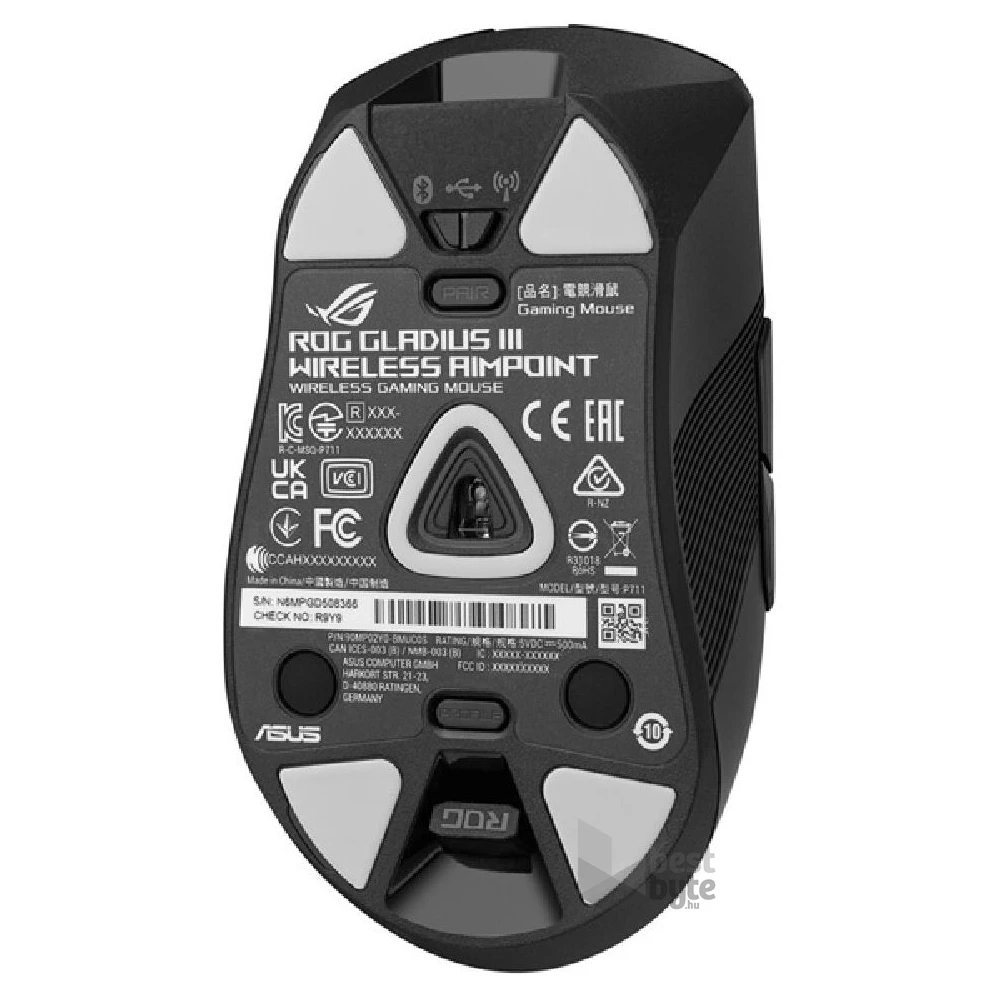 Asus ROG Gladius III Wireless AimPoint fekete vezeték nélküli egér