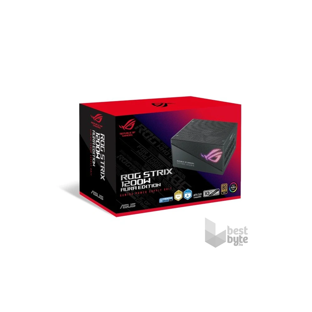 Asus ROG Strix 1200W 80+ Gold Aura Edition ventillátorral moduláris tápegység