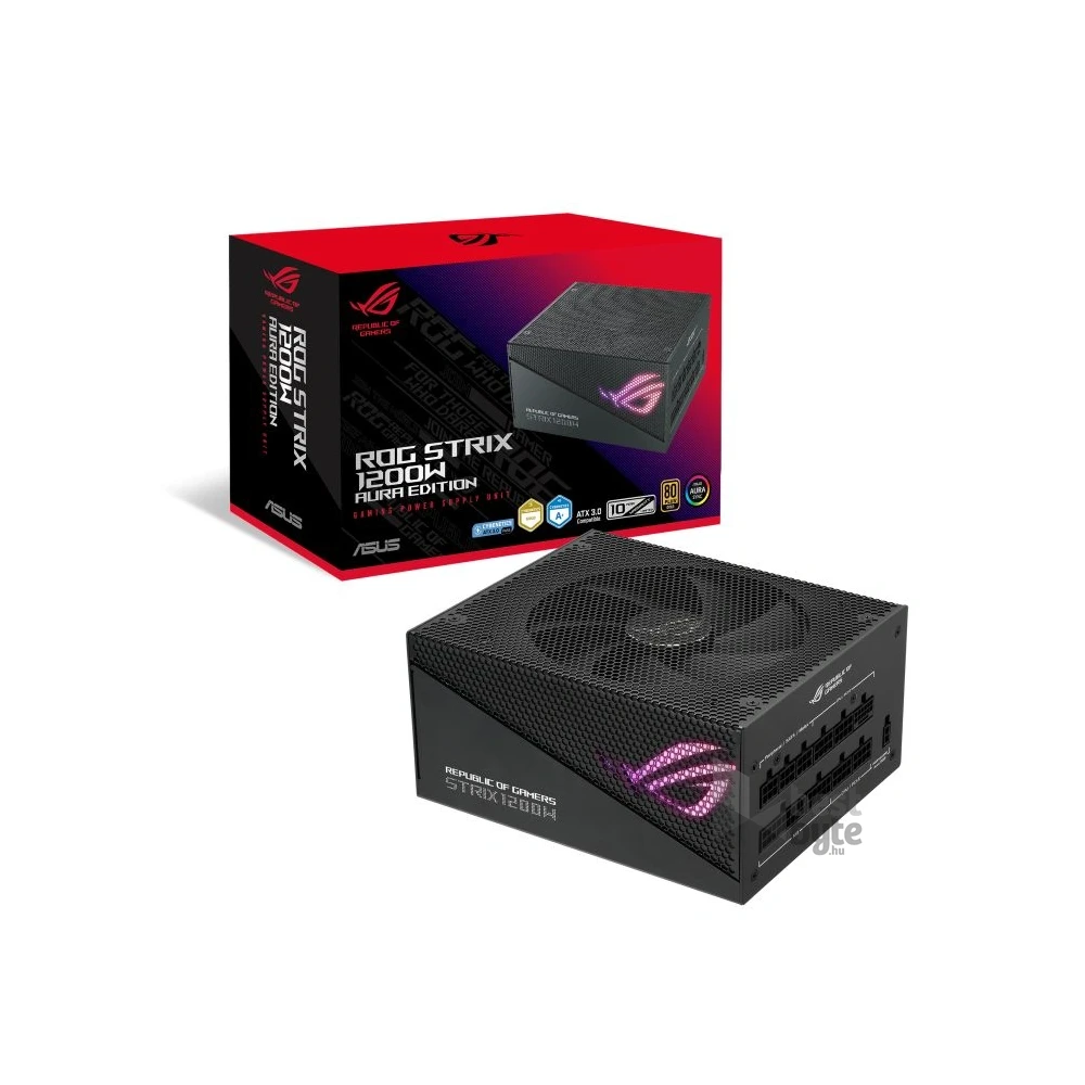 Asus ROG Strix 1200W 80+ Gold Aura Edition ventillátorral moduláris tápegység