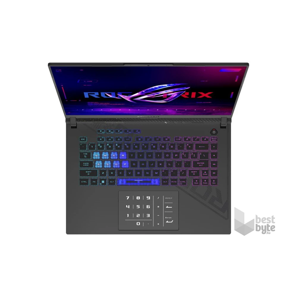 Asus ROG Strix G16 G614JI-N4133W laptop (16"WQXGA/Intel Core i7-13650HX/RTX 4070 8GB/16GB RAM/512GB/Win11) - szürke
