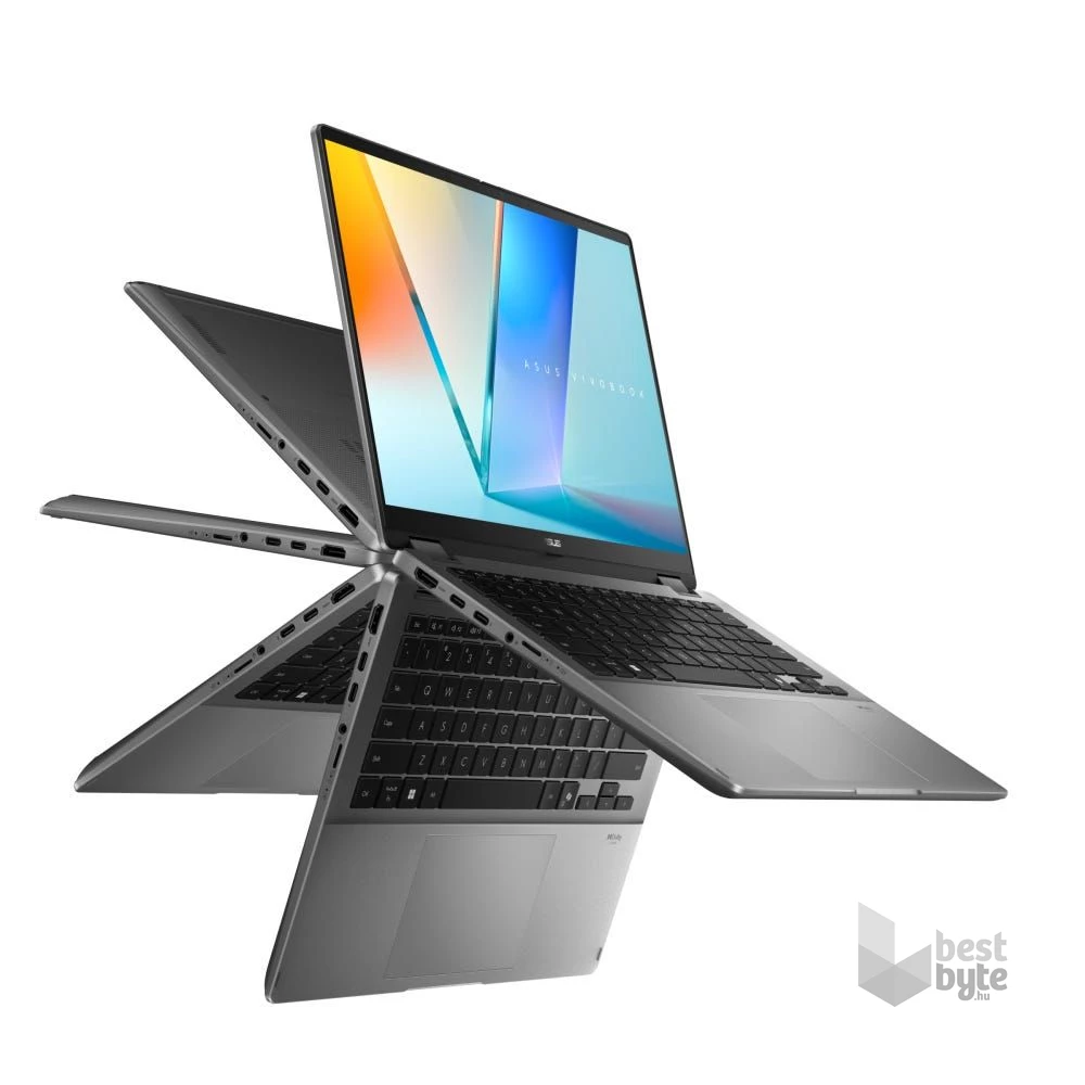 Asus VivoBook Flip TP3407SA-QL023W laptop (14"WUXGA OLED/Intel Core Ultra 7 258V/Int.VGA/32GB RAM/1TB/Win11) - szürke