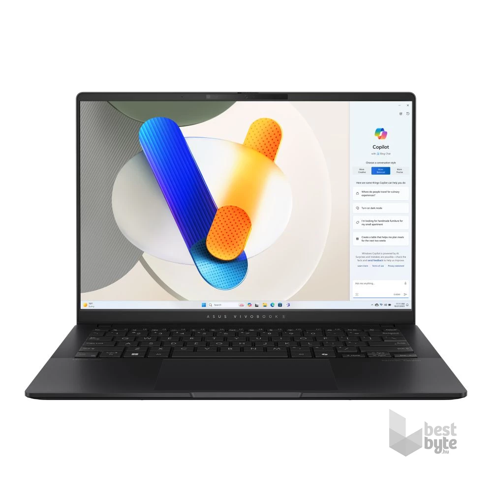 Asus Vivobook S 14 M5406NA-PP014W laptop (14"WQXGA+/AMD Ryzen 5 7535HS/Int.VGA/16GB RAM/512GB/Win11) - fekete