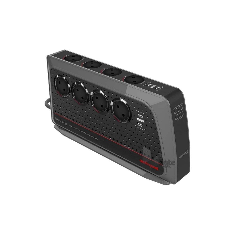 AudioQuest PowerQuest PQ-3 8db 230V Schuko/4db USB túláramvédő és hálózati szűrő