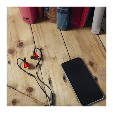 Audio-Technica ATH-LS50iSRD piros-fekete sport fülhallgató
