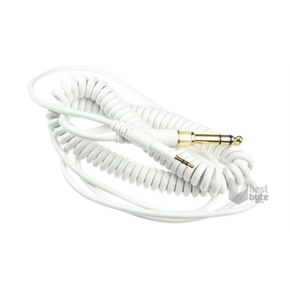 Audio-Technica ATH-M50x/ATH-M40x fejhallgatókhoz 3m tekercselt fehér kábel