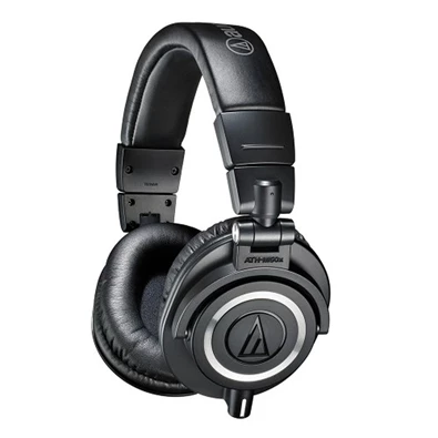Audio-Technica ATH-M50X professzionális stúdió minőségű fekete monitor fejhallgató