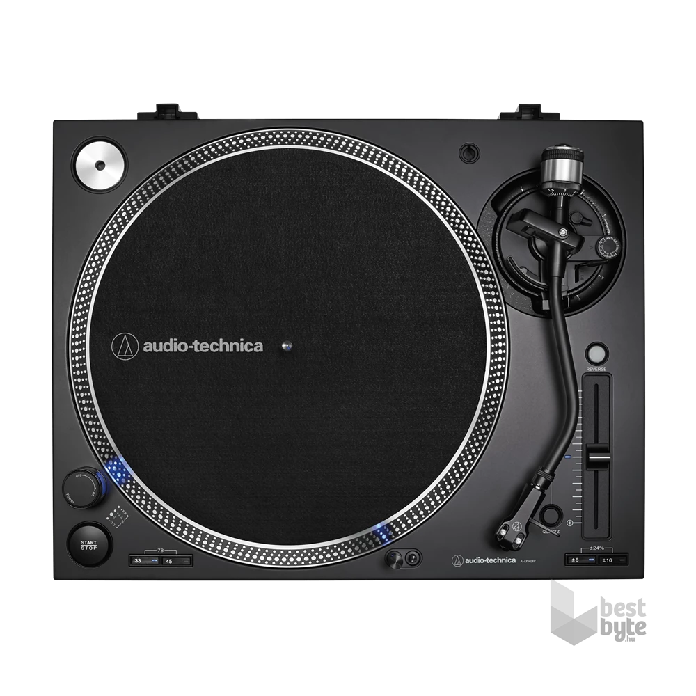 Audio-Technica AT-LP140XPBKEUK közvetlen hajtású professzionális fekete bakelit lemezjátszó