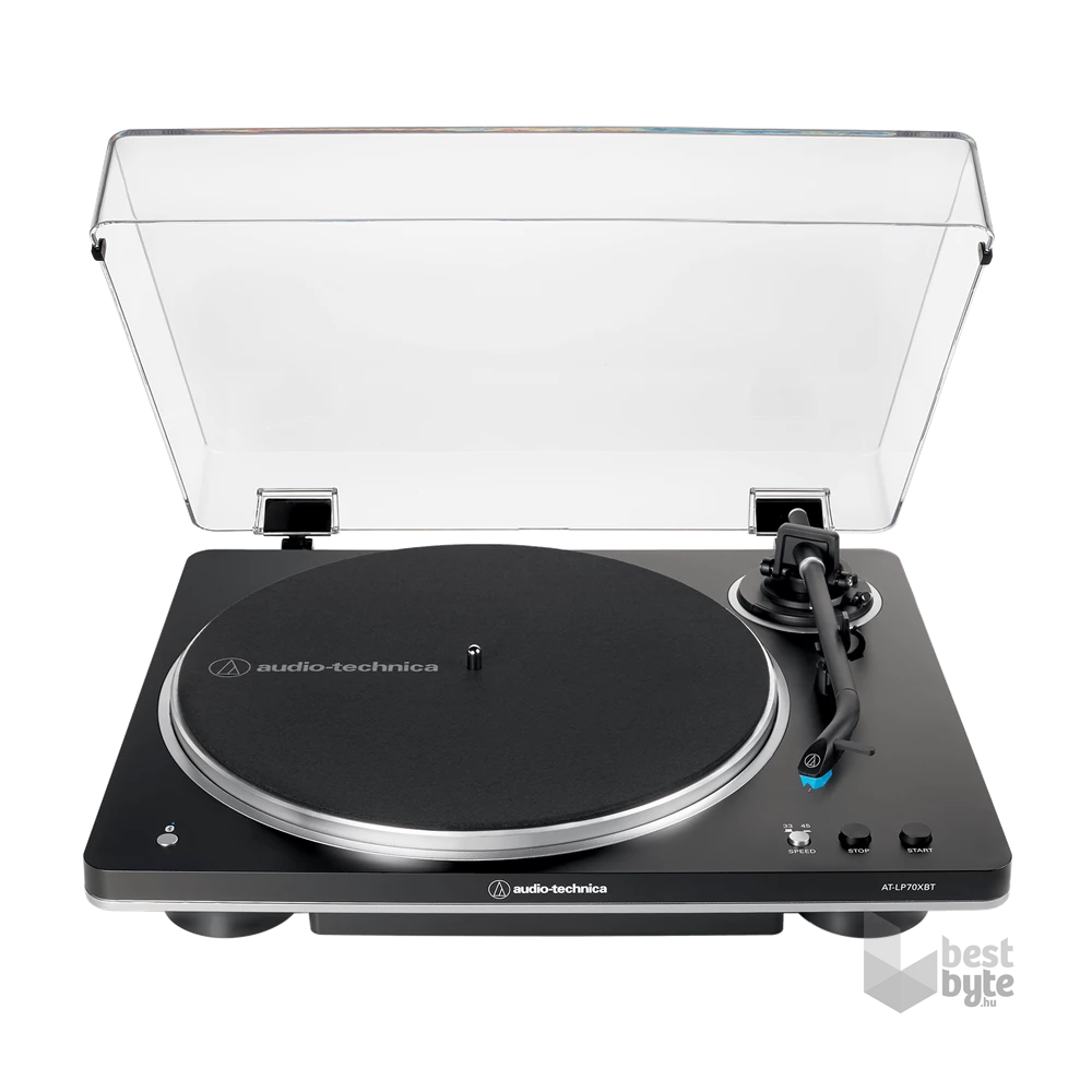 Audio-Technica AT-LP70XBTBS automata szíjhatásos fekete-ezüst Bluetooth/bakelit lemezjátszó