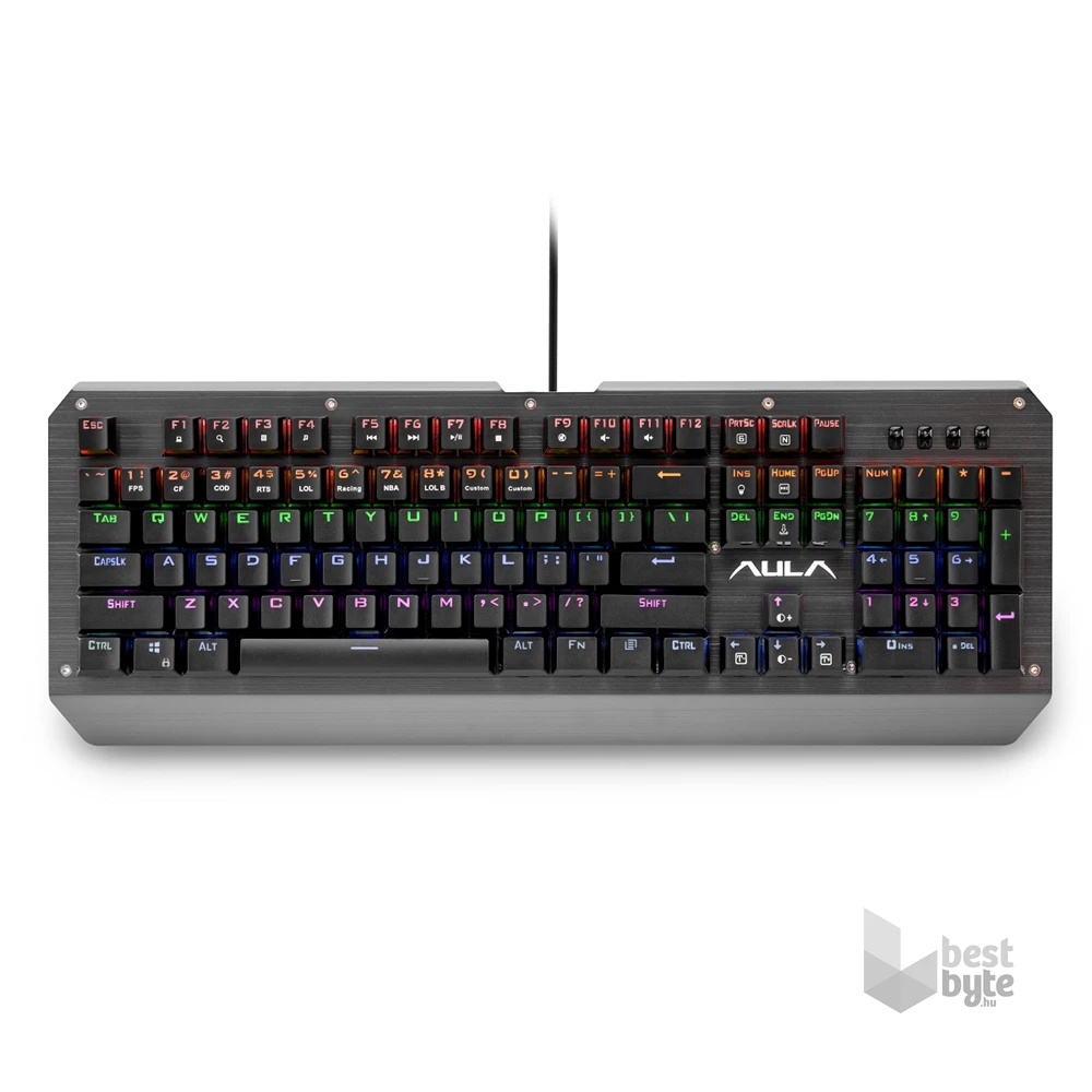 Aula AULA MECHANICAL ASSAULT HU Assault HUN fém világító mechanikus gamer billentyűzet