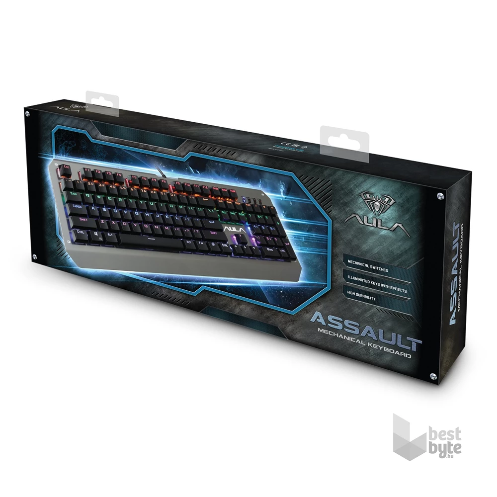 Aula AULA MECHANICAL ASSAULT HU Assault HUN fém világító mechanikus gamer billentyűzet