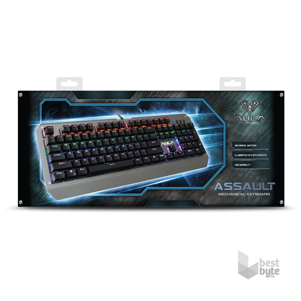 Aula AULA MECHANICAL ASSAULT HU Assault HUN fém világító mechanikus gamer billentyűzet