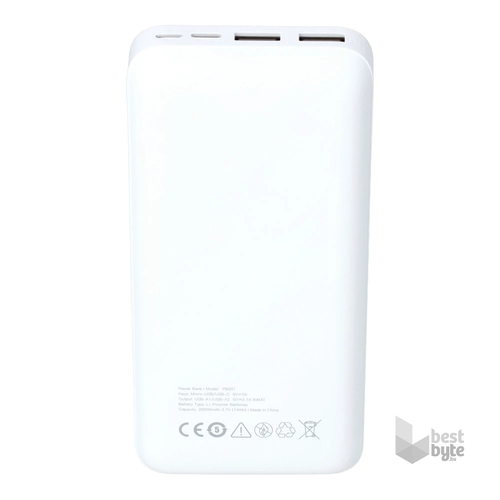 Avax PB201W LIGHTY 20000mAh fehér power bank
