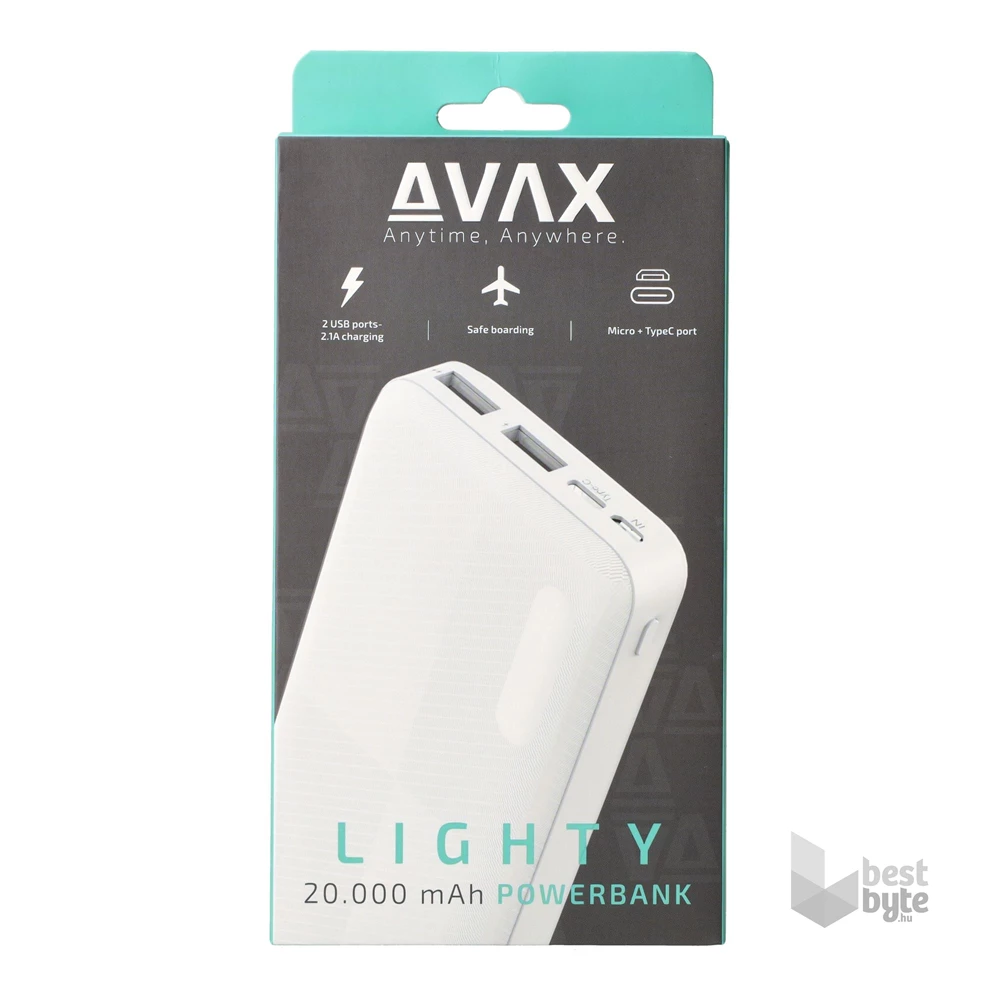 Avax PB201W LIGHTY 20000mAh fehér power bank