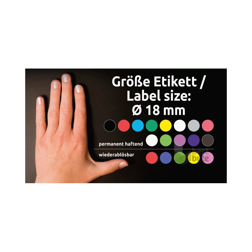 Avery 3003 18mm 96db-os fekete jelölőpont
