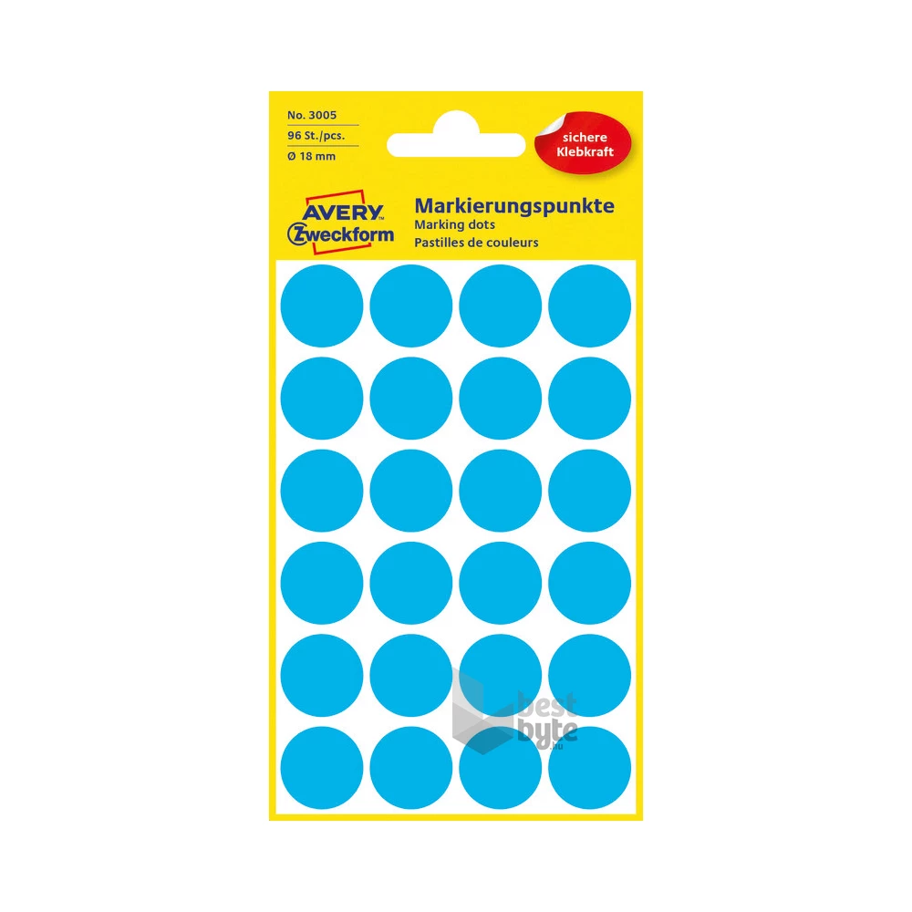 Avery 3005 18mm 96db-os kék jelölőpont