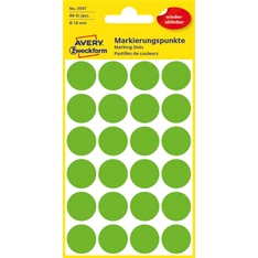 Avery 3597 18mm visszaszedhető 96db-os fűzöld jelölőpont