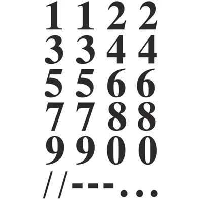 Avery 3724 62pt számok fekete/átlátszó matrica