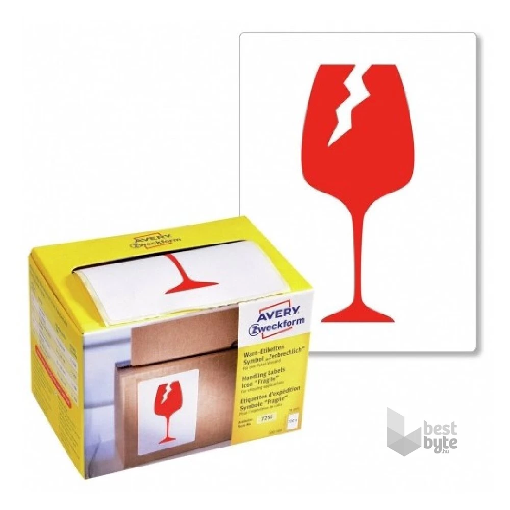 Avery 7251 Törékeny piktogram 74x100mm 200db-os címke