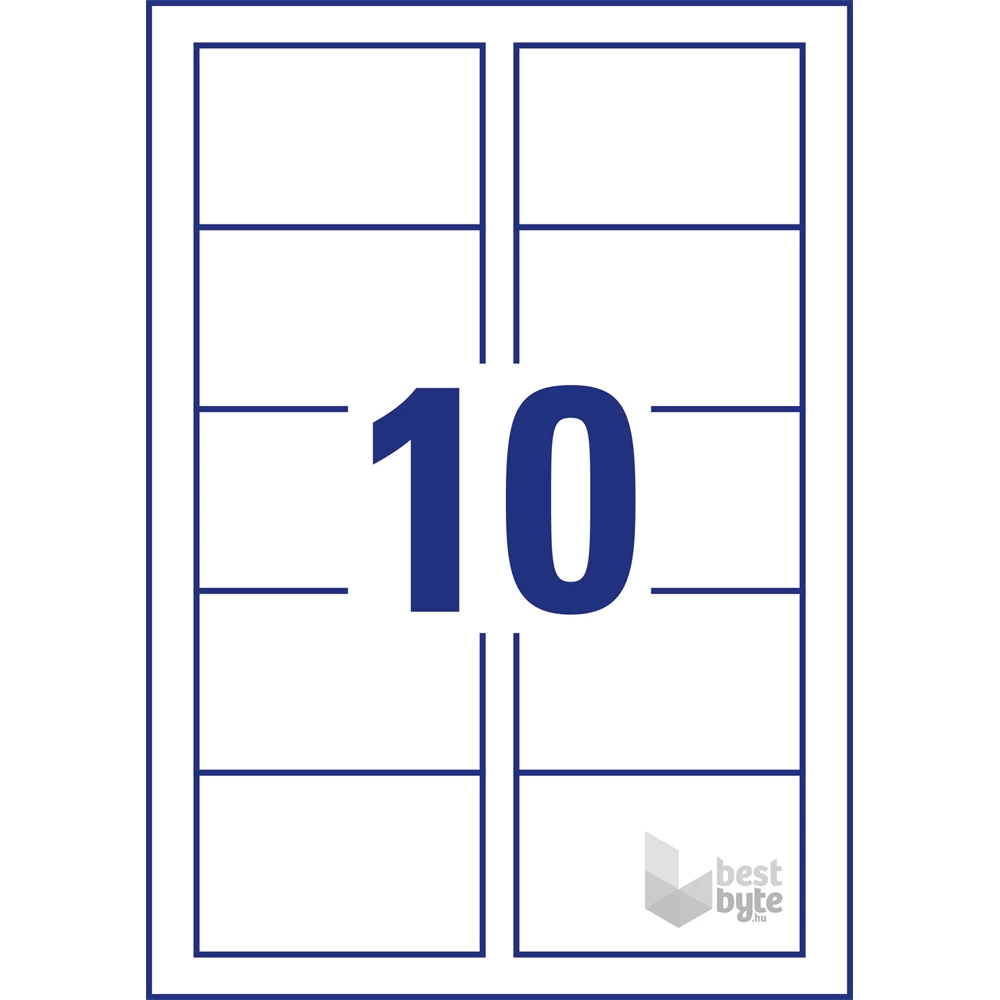 Avery C32011-10 84x54mm 100db-os fehér névjegykártya