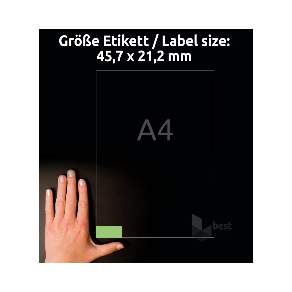 Avery L6040-20 45,7x21,2mm visszaszedhető 960db-os zöld etikett
