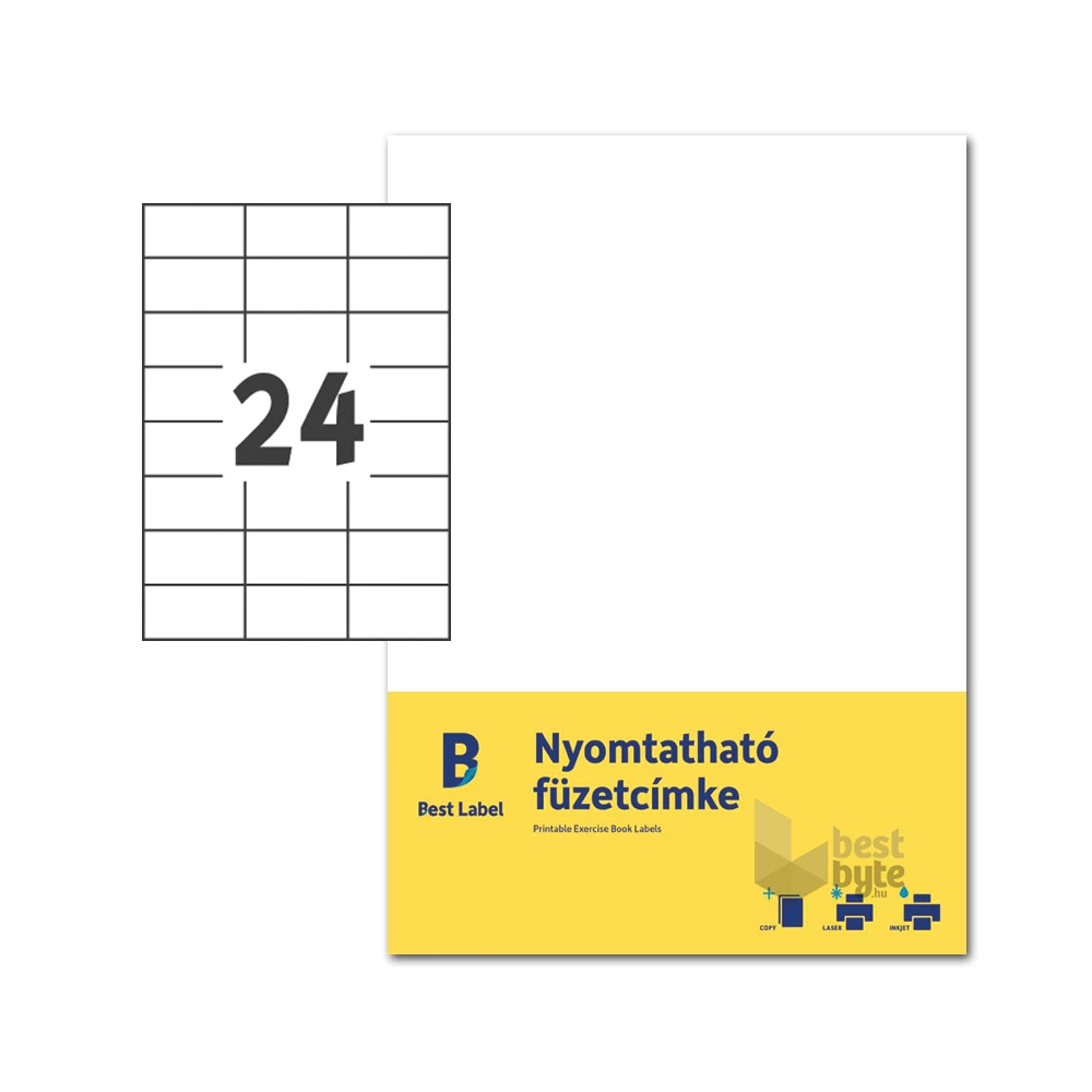 Avery ZF302-10 70x37mm nyomtatható fehér füzetcímke